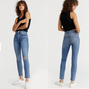 •Free People• NEW Straight Leg Mom Distressed Jean